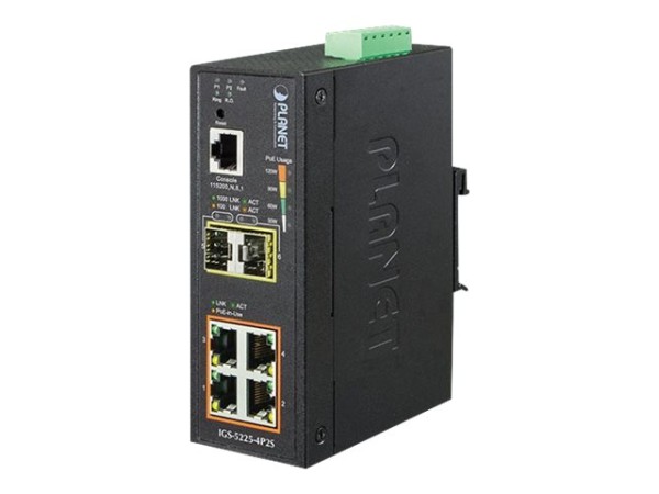 PLANET TECHNOLOGY PLANET TECHNOLOGY Planet IGS-5225-4P2S L2+ Industrial 4-Port GB 802.3at PoE +
