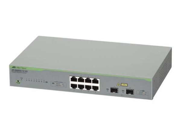 ALLIED Gigabit webSmart switch 8x 10/100/1000TX + 2x SFP ports EU Power Cor AT-GS950/10 V2-50
