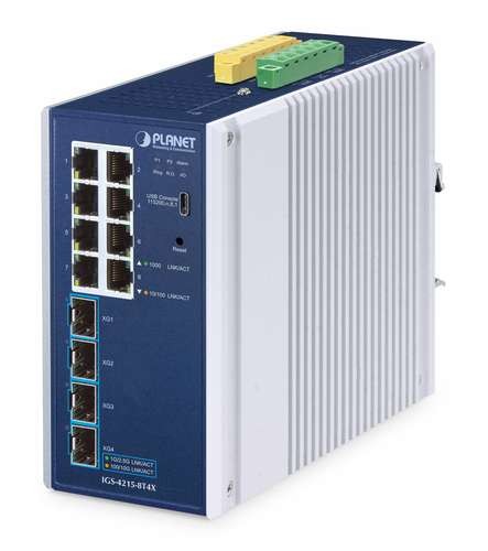 PLANET TECHNOLOGY IP30 Industrial L2/L4 8-Port IGS-4215-8T4X