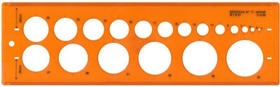 MINERVA Kreisschablone 17, Kreise von 1 - 37 mm
