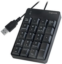 LogiLink USB Nummernblock, kabelgebunden, 19 Tasten, schwarz