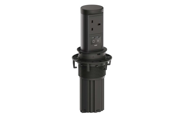 BACHMANN ELEVATOR2 1xUK, 1xUSB C/C 45W RAL9005 0,5m ISV BM0020584