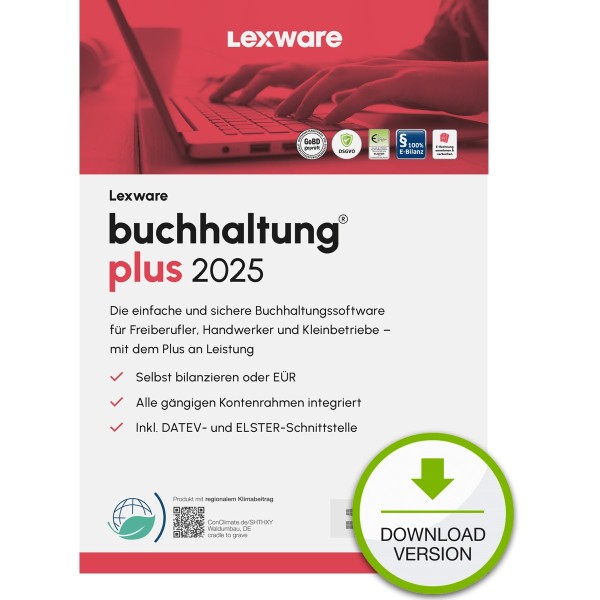 LEXWARE ESD buchhaltung plus 2025 Download Jahresversion 365-Tage 08856-2042