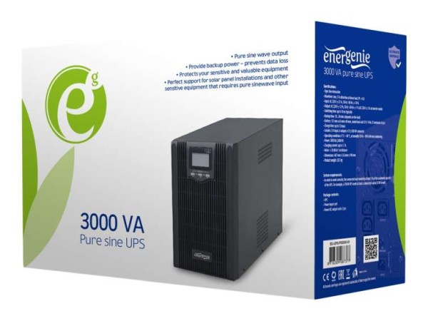 GEMBIRD USV Gembird mit LED Anzeige, AVR, 3000 VA, Sinussignal sw EG-UPS-PS3000-01