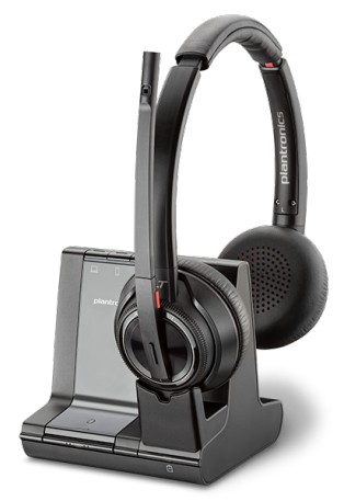 Poly Savi W8220-M - MSFT - Office/Call center - Kopfhörer - Kopfband - Schwarz - Binaural - Drehregler