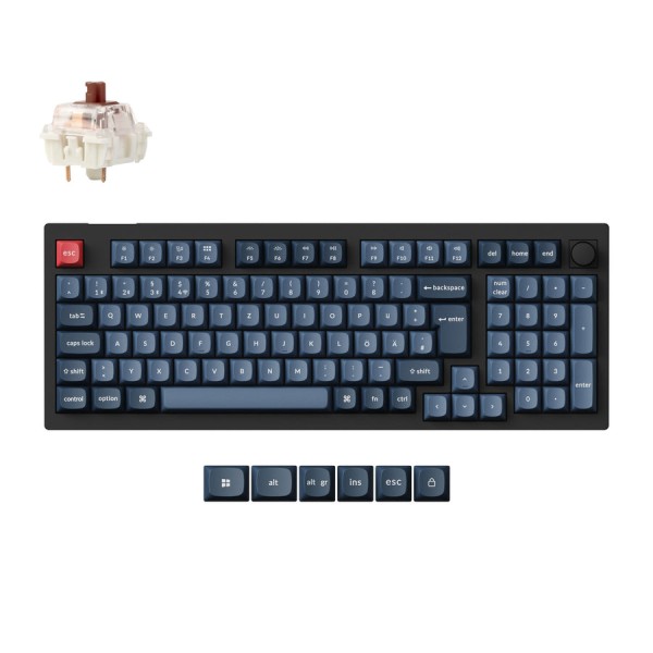 KEYCHRON KEYCHRON V5 Max schwarz/blaugrau DE-Layout Gateron Jupiter Brown Hot-Swap
