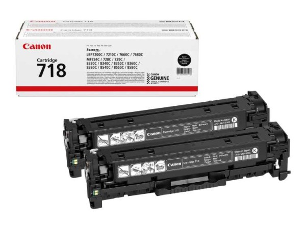 CANON 718 Black 2er Pack Schwarz Tonerpatrone 2662B005