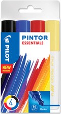 PILOT Pigmentmarker PINTOR, medium, 4er Set "ESSENTIALS"