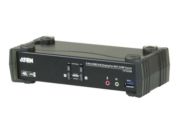 ATEN 2-Port USB 3.0 4K DisplayPort MST KVMP Switch CS1922M-AT-G