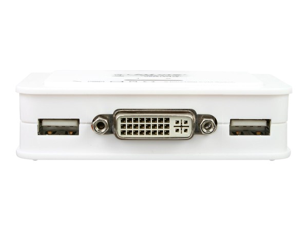 INTOS ELECTRONIC InLine® KVM Switch, 2-fach, DVI-D, USB, mit Audio, integr. Kabel