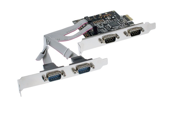 INTOS ELECTRONIC INLINE Schnittstellenkarte 4x Seriell 9-pol PCIe PCI-Express