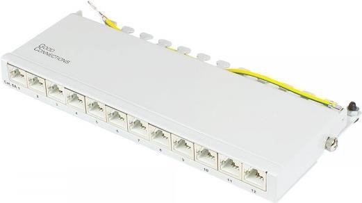 GOOD CONNECTIONS Patchpanel Cat.6A 12-Port 0,5 HE lichtgrau GC-N0120