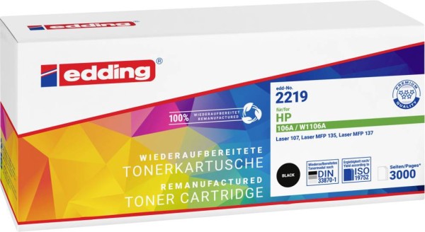 EDDING EDDING EDD-2219 schwarz Toner kompatibel zu HP 106A W1106A - Kompatibel - Tonereinheit