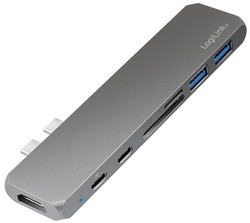 LogiLink USB-C 7-in-1 Multifunktions-Hub mit PD, grau