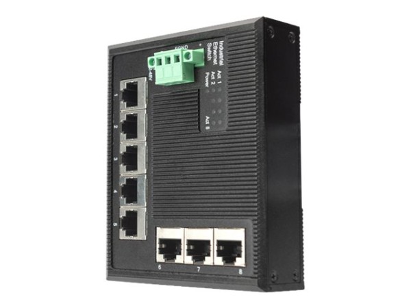 DIGITUS DN-651127 Industrial 8-Port Gigabit Flat Switch DIN rail erweiterte DN-651127