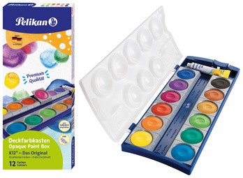 Pelikan Deckfarbkasten Schul-Standard K12, 12 Farben