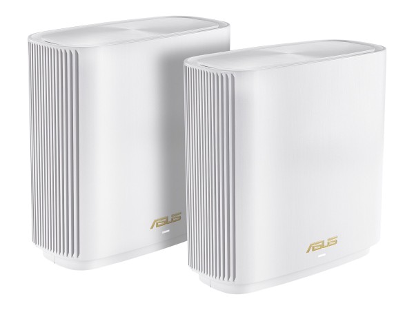 ASUS ASUS ZenWiFi AX XT9 WLAN Mesh Router 2er-Pack Weiß [WiFi 6 (802.11ax), Tri-Band, bis zu 7.800 Mbit/s