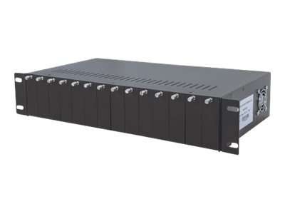 INTELLINET Medienkonvertergehaeuse 14 Slot 19Zoll-Rackmount 2 HE redundante 507356