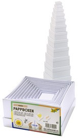 folia Geschenkboxen "Herzen", 12 Stück Größen sortiert, weiß