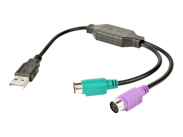 GEMBIRD UAPS12-BK USB PS/2 Schwarz - Grün - Violett Kabelschnittstellen-/ad UAPS12-BK