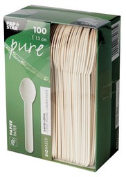 PAPSTAR Papier-Kaffeelöffel "pure", Länge: 130 mm, weiß