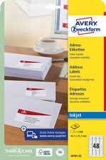 AVERY Zweckform Inkjet Adress-Etiketten, 99,1 x 38,1 mm