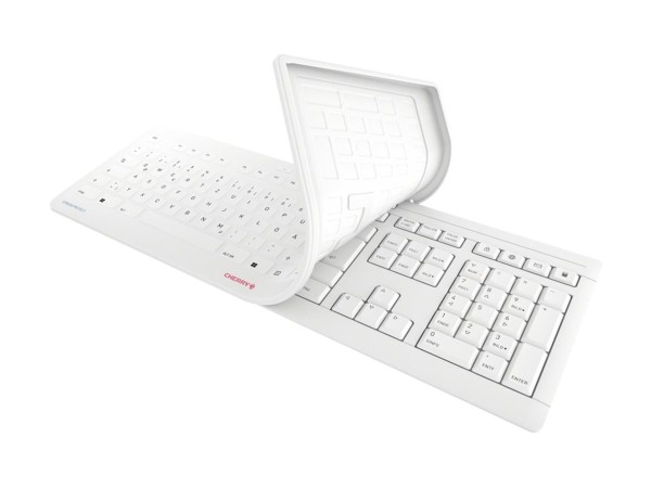 CHERRY CHERRY TAS STREAM PROTECT KEYBOARD Corded US-Layout weiß