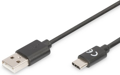 DIGITUS USB 2.0 Anschlusskabel, USB-C - USB-A Stecker, 1,8 m