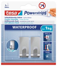 tesa Powerstrips Haken ZOOM WATERPROOF Small, Metall, silber