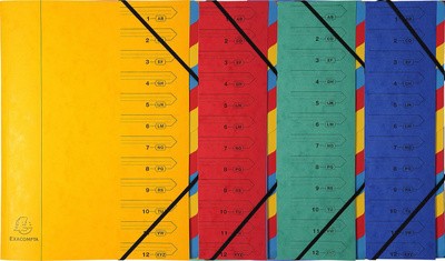 EXACOMPTA Ordnungsmappe, DIN A4, Karton, 12 Fächer, blau