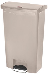 Rubbermaid Tret-Abfalleimer Slim Jim, 68 Liter, beige