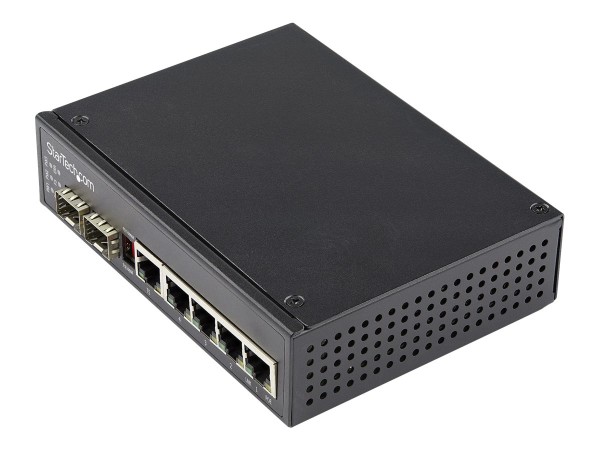 STARTECH.COM Industrial 6 Port Gigabit Ethernet Switch 4 PoE RJ45 +2 SFP Sl IES1G52UPDIN