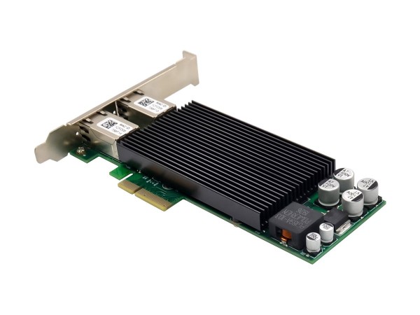 INTOS ELECTRONIC INLINE Dual Gigabit Netzwerkkarte, 2x RJ45 1 Gb/s, PCIe x4, PoE+