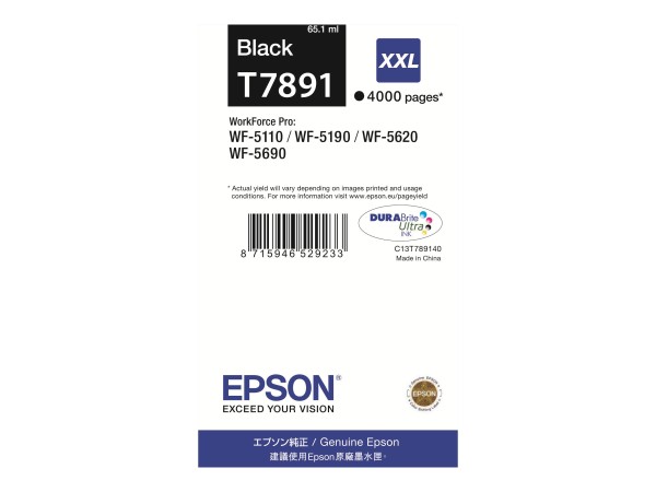 EPSON T7891 Größe XXL Schwarz Druckerpatrone C13T789140