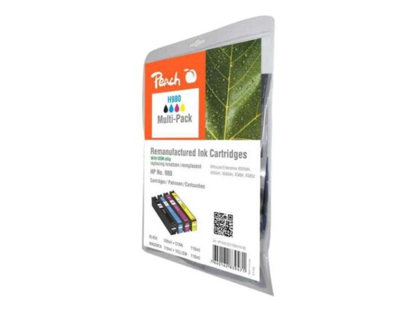 PEACH Multi Pack 4er Pack Schwarz, Gelb, Cyan, Magenta Tintenpatrone PI300-527