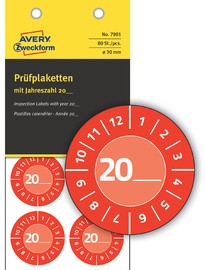 AVERY Zweckform Prüfplaketten zum Selbsteintragen 20XX, blau