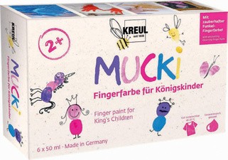KREUL Fingerfarbe "MUCKI" für Königskinder, 50 ml, 6er-Set