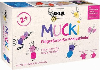 KREUL Fingerfarbe "MUCKI" für Königskinder, 50 ml, 6er-Set