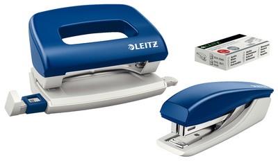 LEITZ Heftgerät- & Locher-Set, blau