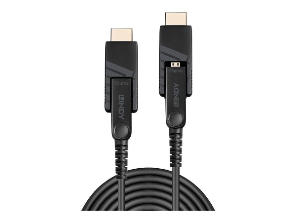 LINDY 40m Fibre Optic Hybrid Micro-HDMI 18G Cable with Detachable HDMI & DV 38323