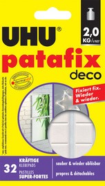 UHU Klebepads patafix homedeco, wieder ablösbar, weiß