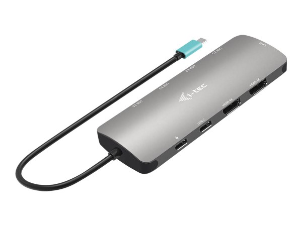 I-TEC USB-C Metal Nano Dock 2x HDMI 1x GLAN 2x USB 3.2 2x USB 2.0, 100W PD C31NANOHDM2DOCPD