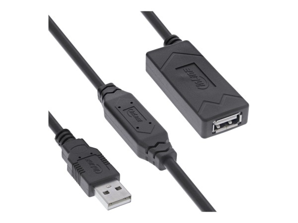 INLINE INLINE USB 2.0 Aktiv-Verlängerung, USB-A Stecker/Buchse, 20m