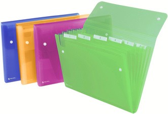 Rexel Fächermappe ICE, DIN A4, 6 Fächer, PP, farbig sortiert