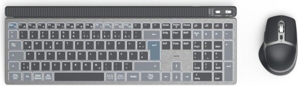 HAMA HAMA Multi-Device-Tastatur-Maus-Set WKM-750 kabellos LED Schwarz QWERTZ