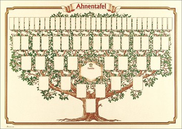 RNK Verlag Etikettenblätter f. Ahnentafel "Skizzierter Baum"