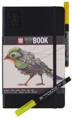SAKURA Skizzenbuch/Notizbuch, 130 x 210mm, schwarz/cremeweiß