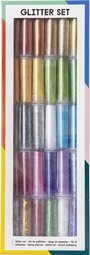 folia Glitterpulver-Set, 30 Dosen à 3 g, farbig sortiert