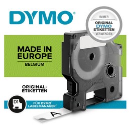 DYMO D1 Schriftbandkassette schwarz/grün, 12 mm x 7 m