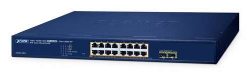 PLANET TECHNOLOGY 16-Port 10/100/1000T 802.3at GS-2210-16P2S